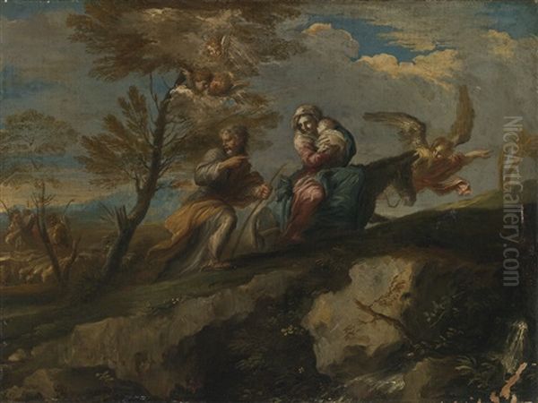 Rest On The Flight Into Egypt Oil Painting by Giovanni Battista Ranieri del Pace