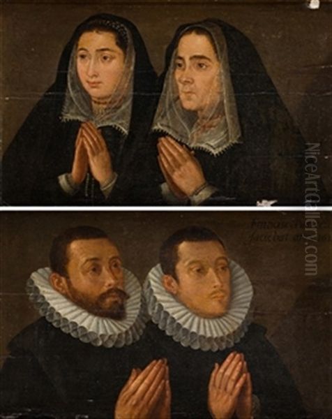 Pareja De Retratos De Figuras Orantes Oil Painting by Francisco Pacheco