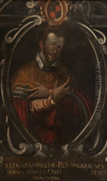 Retrato De San Eduardo, Rey De Inglaterra (collab W/studio) Oil Painting by Francisco Pacheco