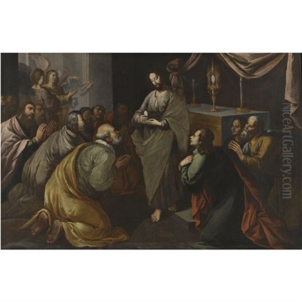 Christ Giving Holy Communion Oil Painting by Francisco Pacheco