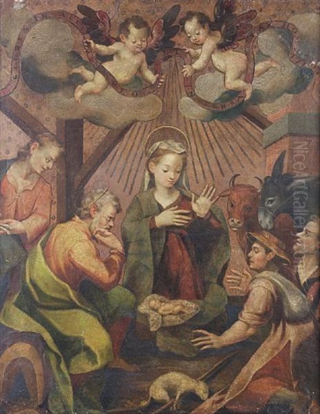 The Nativity Oil Painting by Francisco Pacheco