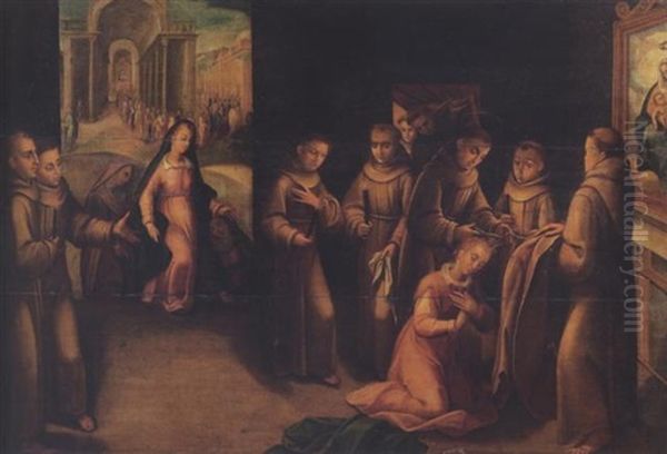 Scenes Form The Life Of Saint Clare Of Assisi Oil Painting by Francisco Pacheco