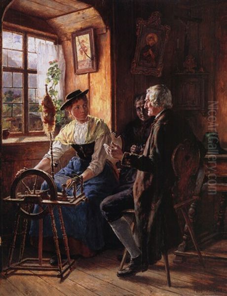 Der Heiratsvermittler Oil Painting by Ferdinand Pacher