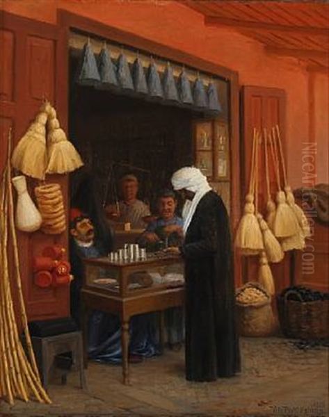 Egyptian Market Scene From Heluan Oil Painting by Wilhelm Pacht