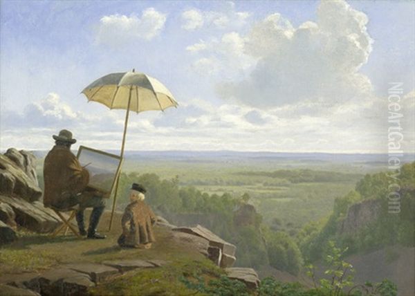 Ein Maler An Einem Fruhen Morgen Im Schwedischen Skaralid In Skane Oil Painting by Wilhelm Pacht