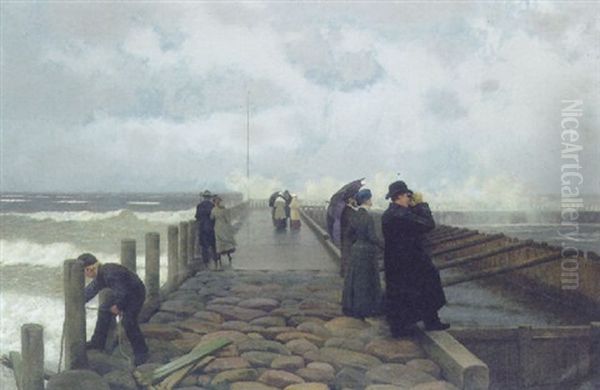 The Jetty Oil Painting by Wilhelm Pacht