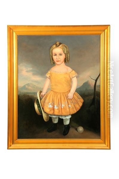 Naive Image Of A Young Girl Oil Painting by Elmer Barstow Packard