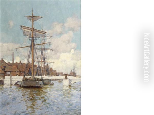 In Port; A Pair Of Marine Studies (pair) Oil Painting by Charles Murray Padday