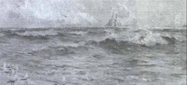 A Brig From The Shore Oil Painting by Charles Murray Padday