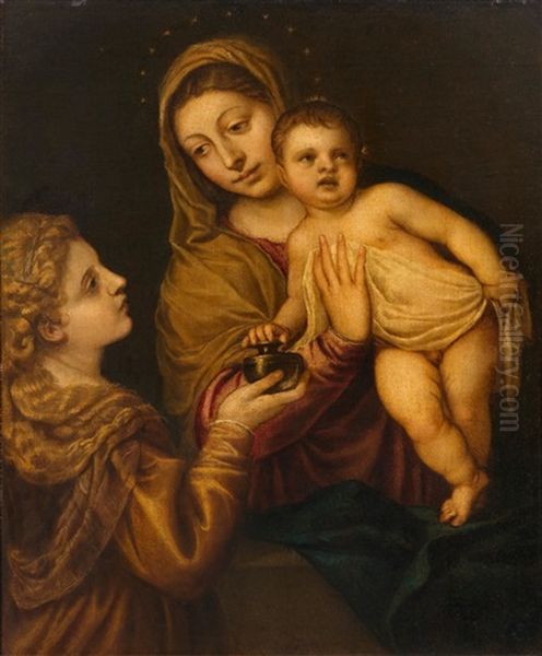 Madonna And Child With The Holy Magdalene Oil Painting by  Padovanino