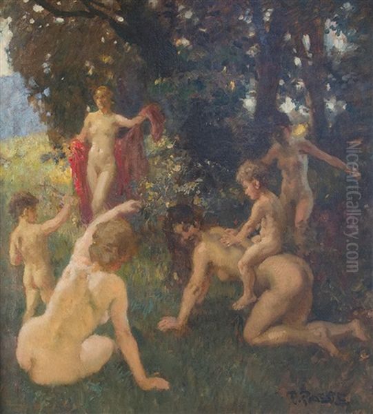 Nudes In The Country Oil Painting by Paul Paede