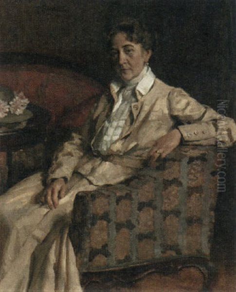 Lady Seated In A Chair Oil Painting by Paul Paede