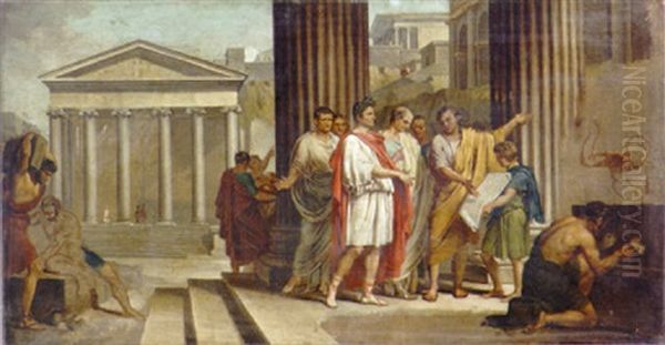 The Emperor Augustus Ordering The Adornment Of Rome Oil Painting by Joseph Paelinck