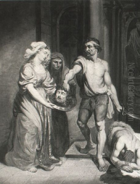 Salome Receiving The Head Of John The Baptists Oil Painting by Joseph Paelinck