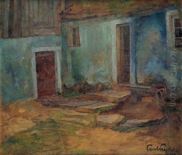 Alter Berliner Hinterhof Oil Painting by Paul Paeschke