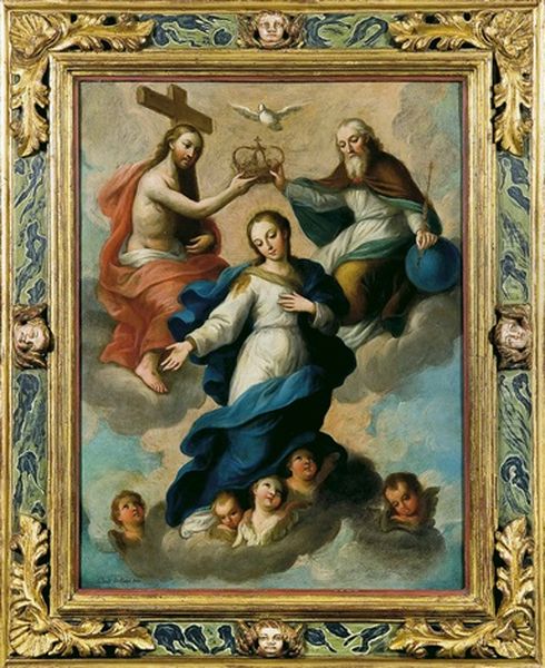 La Coronacion De La Virgen Oil Painting by Jose De Paez