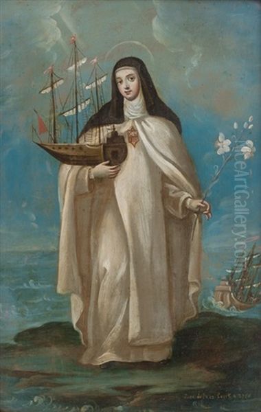 Santa Maria De Cervello Oil Painting by Jose De Paez