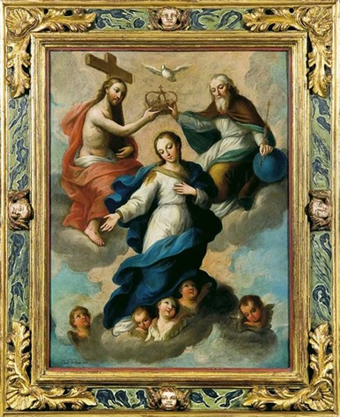 La Coronacion De La Virgen Oil Painting by Jose De Paez