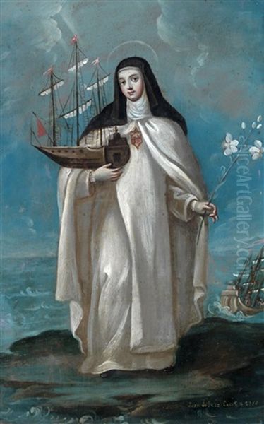 Santa Maria De Cervello Oil Painting by Jose De Paez