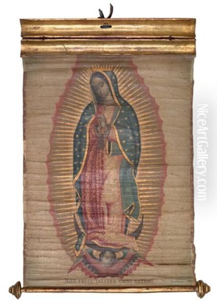 Vierge De Guadalupe Oil Painting by Jose De Paez