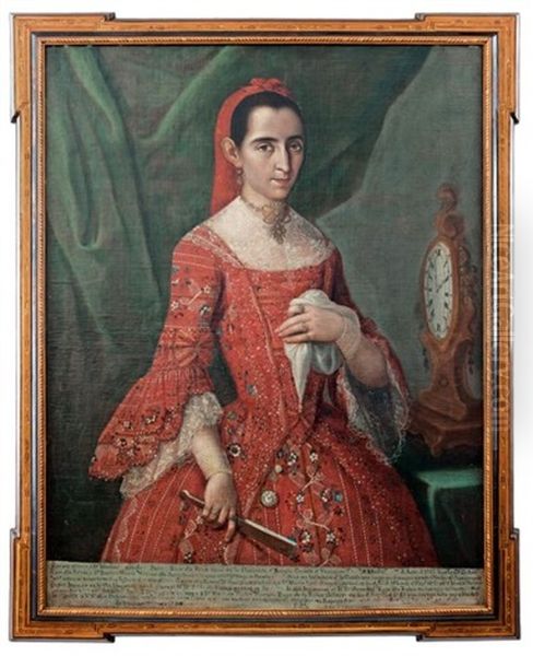 Retrato De Dona Mariana Luisa Ruiz De La Rabia Oil Painting by Jose De Paez