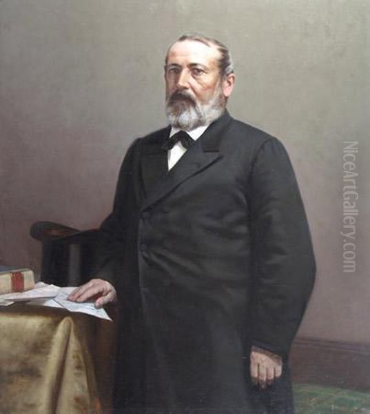 Don Francisco Vidiella Oil Painting by Juan Manuel Blanes