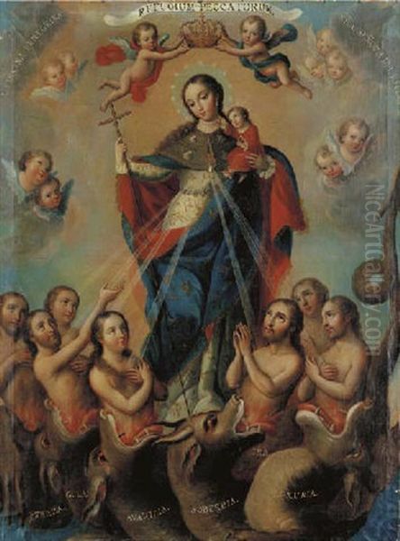 La Divina Peregrina Oil Painting by Jose De Paez