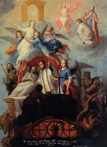 Ars Moriendi Oil Painting by Jose De Paez