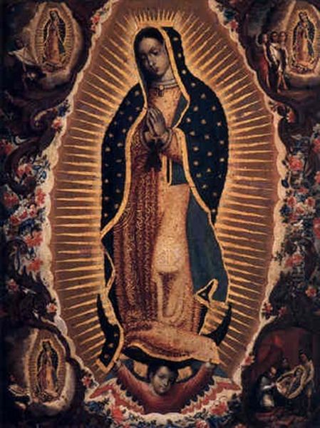 La Virgen De Guadalupe Oil Painting by Jose De Paez