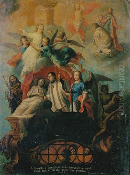 La Dormicion Y Asuncion De La Virgen Oil Painting by Jose De Paez