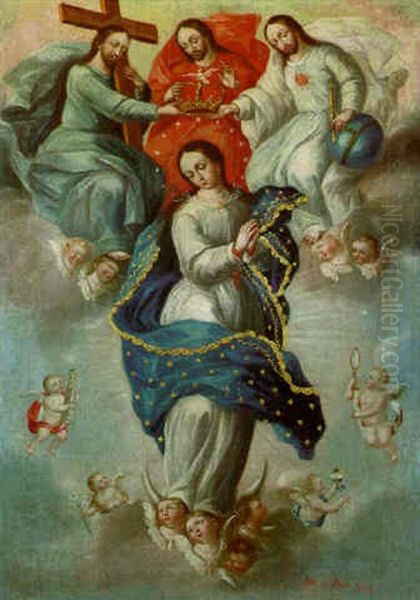 Virgen De La Asuncion Oil Painting by Jose De Paez