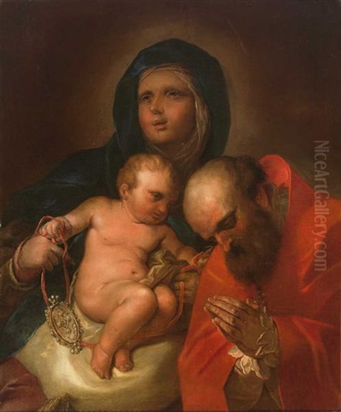 Der Hl. Liborius Vor Der Madonna Mit Kind Oil Painting by Paolo Pagani