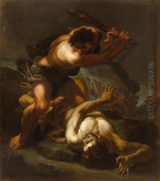 Cain And Abel Oil Painting by Paolo Pagani