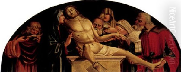 The Lamentation Oil Painting by Vicenzo (V. della Marca) Pagani