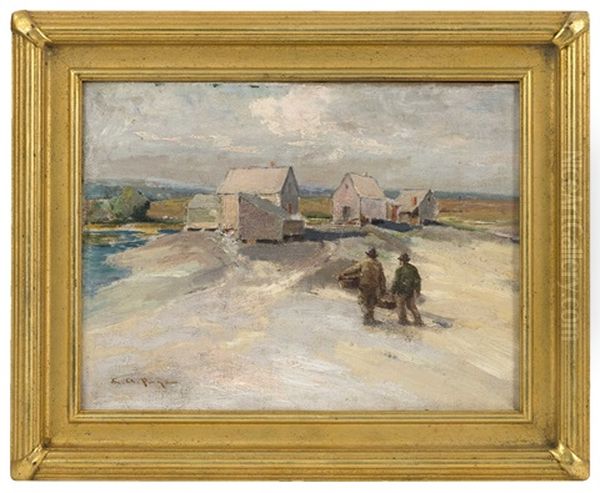 Fishing Shacks, North Shore Oil Painting by Edward A. Page