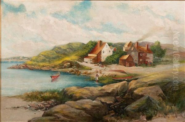 North Shore Colony Oil Painting by Edward A. Page