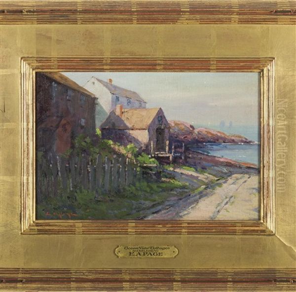 Ocean View Cottages, Marblehead Oil Painting by Edward A. Page