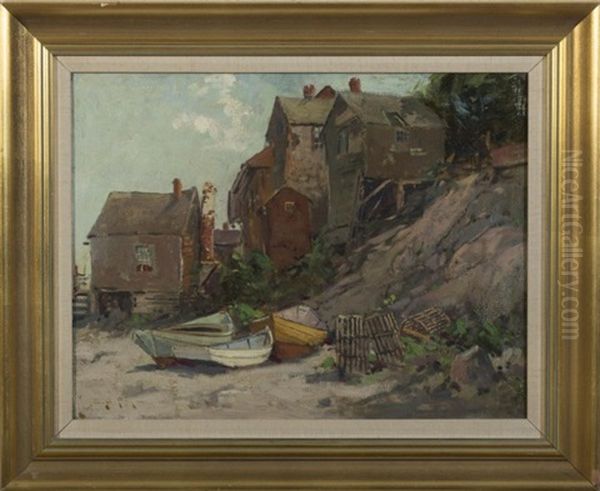 Marblehead Cottages Oil Painting by Edward A. Page