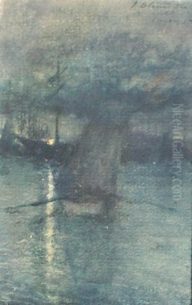 Nocturno Oil Painting by Pedro Blanes Viale