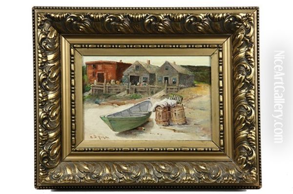 Beached Dories With Barrels Oil Painting by Edward A. Page