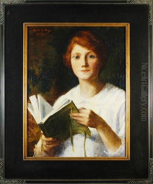 Young Girl Reading Oil Painting by Marie Danforth Page