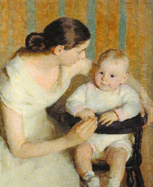 Mother And Child Oil Painting by Marie Danforth Page