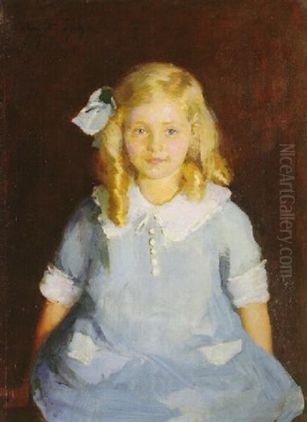 Portrait Of Miss Barbara Brewer Oil Painting by Marie Danforth Page