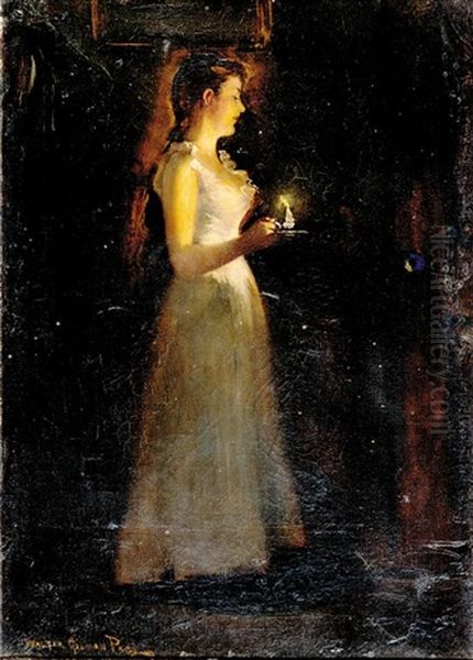 Beauty By Candlelight Oil Painting by Walter Gilman Page