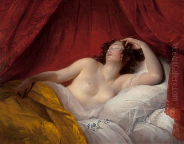 Le Sommeil, 1830 Oil Painting by Aimee Pages