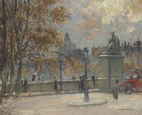 Vue De Paris Oil Painting by Jules Eugene Pages