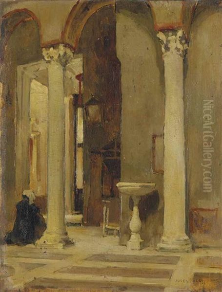 Eglise Santa Maria In Cosmedin, Rome Oil Painting by Jules Eugene Pages