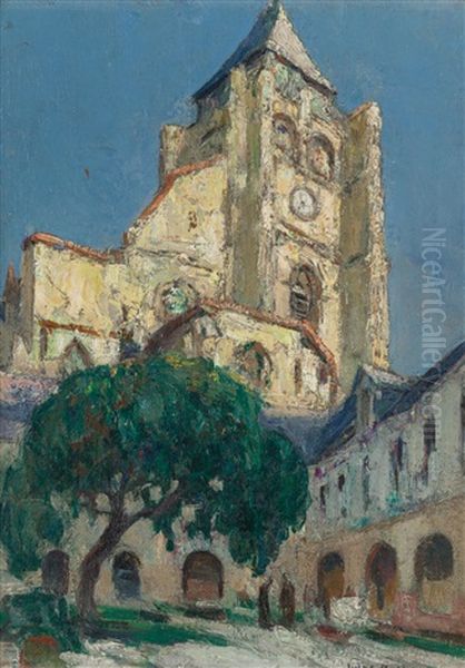 St. Jacques Church, Treport, France Oil Painting by Jules Eugene Pages