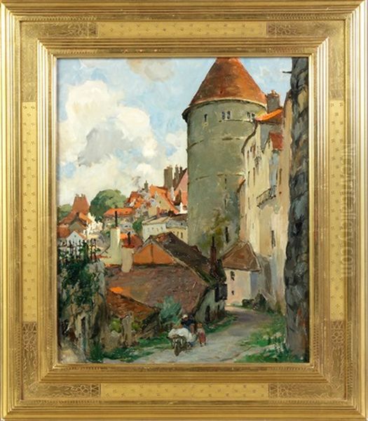 French Village Oil Painting by Jules Eugene Pages