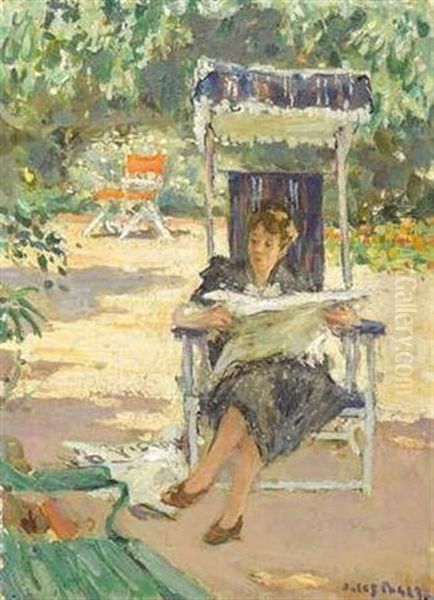 Lecture Au Jardin by Jules Eugene Pages